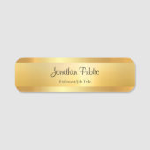 Gold Elegant Hand Script Name Sjabloon Modern Naamplaatje (Voorkant)