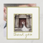 Gold Elegant Hartelijk dank voor uw bruiloft Kaart (Voorkant / Achterkant)