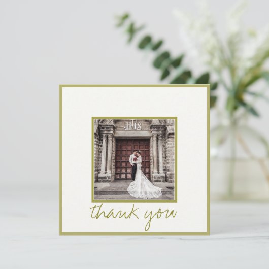 Gold Elegant Hartelijk dank voor uw bruiloft Kaart (Staand voorkant)