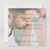 Gold Elegant Hartelijk dank voor uw bruiloft Kaart (Achterkant)