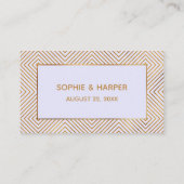 Gold Elegant Hearts Script Lavender Gift Registry Informatiekaartje (Achterkant)