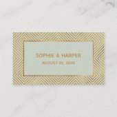 Gold Elegant Hearts Script, Sage Gift Registry Informatiekaartje (Achterkant)