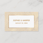 Gold Elegant Hearts Script, White Gift Registry Informatiekaartje (Achterkant)