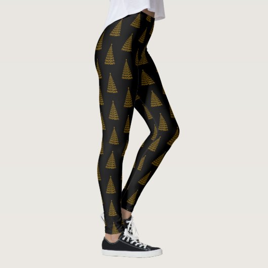 Gold Elegant kerstboom-Leggings Leggings (Rechts)