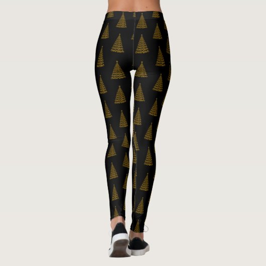 Gold Elegant kerstboom-Leggings Leggings (Achterkant)