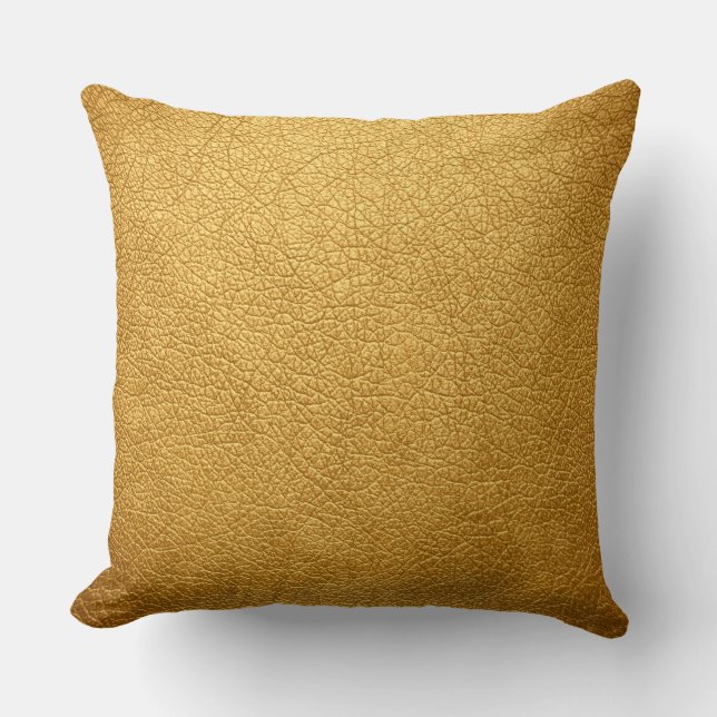 Gold Elegant Leather Kijk uit Kussen (Voorkant)