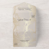 Gold Elegant Luxury Marble Abstract Wedding All In One Uitnodiging (Buitenkant)