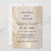 Gold Elegant Luxury Marble Abstract Wedding Kaart (Voorkant)