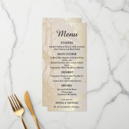  Gold Elegant Luxury Marble Abstract Wedding Menu 