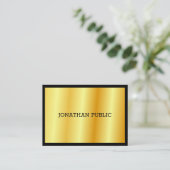 Gold Elegant Luxury persoonlijke Sjabloon Moderne Visitekaartje (Staand voorkant)