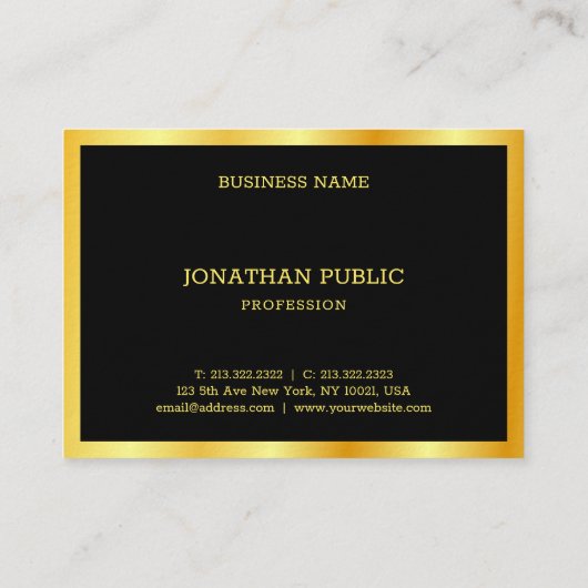 Gold Elegant Luxury persoonlijke Sjabloon Moderne Visitekaartje (Achterkant)