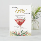 Gold Elegant Making Spirits Bright Cocktail Kaart (Staand voorkant)