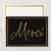 Gold Elegant Merci Custom - Bedankt kaarten (Voorkant / Achterkant)