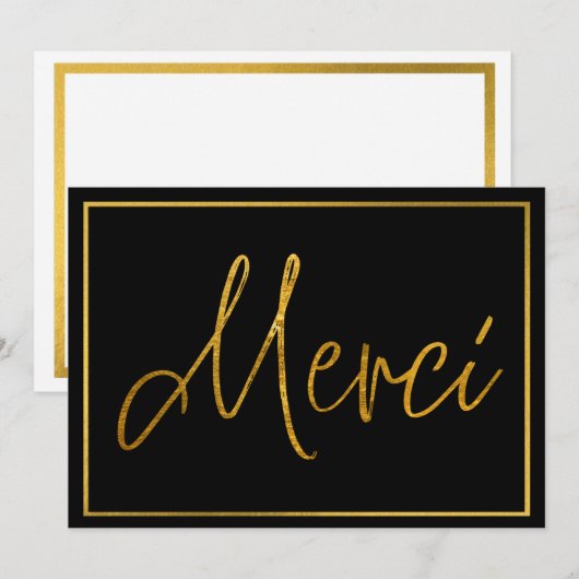 Gold Elegant Merci Custom - Bedankt kaarten (Voorkant / Achterkant)