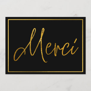 Gold Elegant Merci Custom - Bedankt kaarten