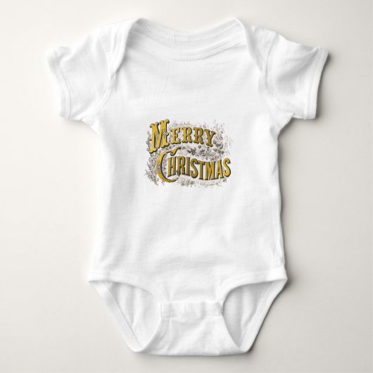 Gold Elegant Merry Kerstmis Rustic  Romper (Voorkant)