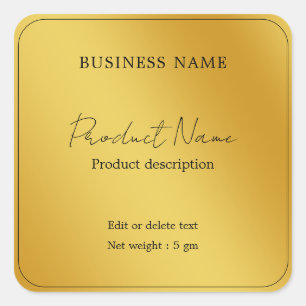 Gold Elegant modern minimaal vierkant productlabel Vierkante Sticker