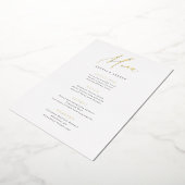 Gold elegant modern script minimalistisch trouwmen folie uitnodiging (Gedraaid)