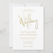 Gold Elegant Modern Simple Wedding Uitnodiging (Voorkant)