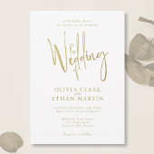 Gold Elegant Modern Simple Wedding Uitnodiging
