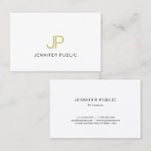 Gold Elegant Monogram Design Trendy Modern Plain Visitekaartje (Voorkant / Achterkant)