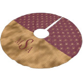 Gold Elegant Monogram Holiday Red Animal Chic Kerstboom Rok (Gekanteld)