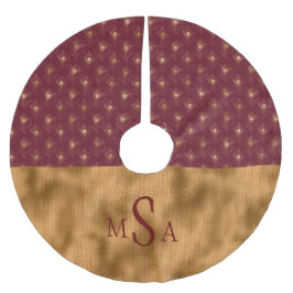 Gold Elegant Monogram Holiday Red Animal Chic Kerstboom Rok