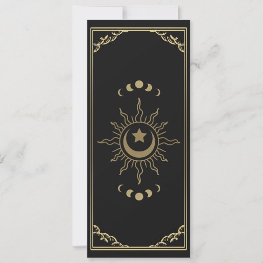 Gold Elegant Mystical Tarot Card slaat de datum op Kaart (Achterkant)