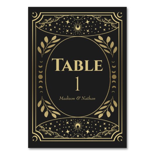 Gold Elegant Mystical Tarot Kaart (Voorkant)