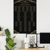Gold Elegant Mystical Tarot Wedding Seding Chart Poster (Thuiskantoor)