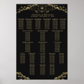 Gold Elegant Mystical Tarot Wedding Seding Chart Poster (Voorkant)