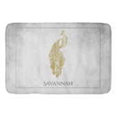 Gold Elegant Peacock - Gepersonaliseerde Bath Mat (Voorkant)