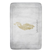 Gold Elegant Peacock - Gepersonaliseerde Bath Mat (Voorkant Verticaal)