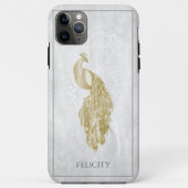 Gold Elegant Peacock Hoesje-Mate iPhone Case (Achterkant)