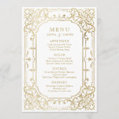 Gold elegant romantisch  vintage bruiloft menu (Voorkant)