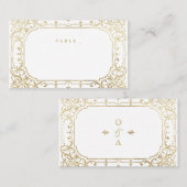Gold elegant romantisch  vintage bruiloft plaatskaartje (Voorkant / Achterkant)