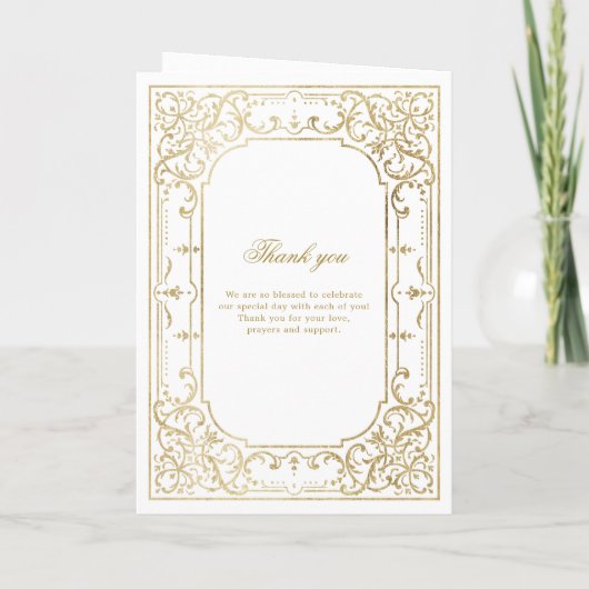 Gold elegant romantisch  vintage bruiloft programma (Achterkant)