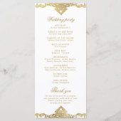 Gold elegant romantisch  vintage bruiloft programmakaart (Achterkant)