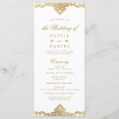 Gold elegant romantisch  vintage bruiloft programmakaart (Voorkant)