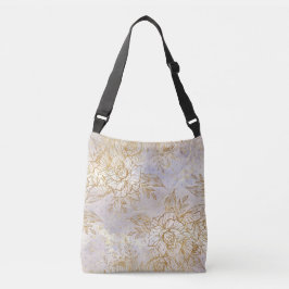 Gold Elegant Roos line tekening Crossbody Tas