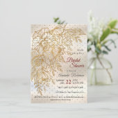 Gold Elegant Roos line tekening Kaart (Staand voorkant)