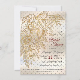 Gold Elegant Roos line tekening Kaart