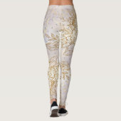 Gold Elegant Roos line tekening Leggings (Achterkant)