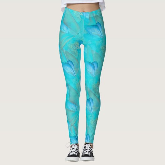 Gold Elegant Roos line tekening Leggings (Voorkant)