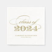 Gold Elegant Script 2024 Afstudeerfeest Servet (Voorkant)