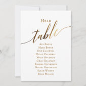 Gold Elegant Script Hoofd Tafel Zitting Grafiek Kaart (Voorkant)