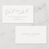 Gold elegant script minimalistische website Plaats Plaatskaartje (Voorkant / Achterkant)