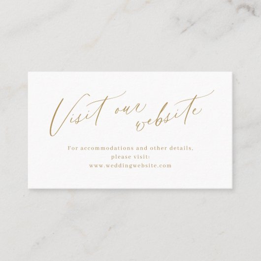 Gold elegant script minimalistische website Plaats Plaatskaartje (Voorkant)