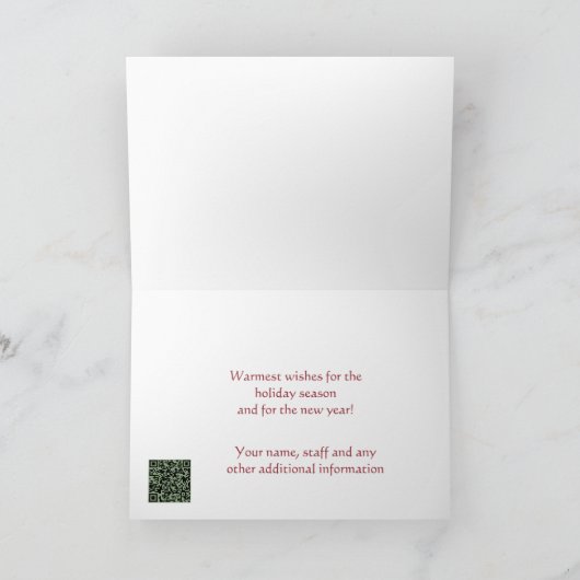 Gold Elegant Script QR Logo Merry Kerstry Kaart (Binnen)