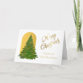 Gold Elegant Script QR Logo Merry Kerstry Kaart (Voorkant)